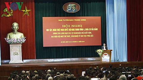 Lãnh đạo các cơ quan báo chí, xuất bản khu vực phía Bắc học tập Nghị quyết Trung ương 4 (khóa XII)