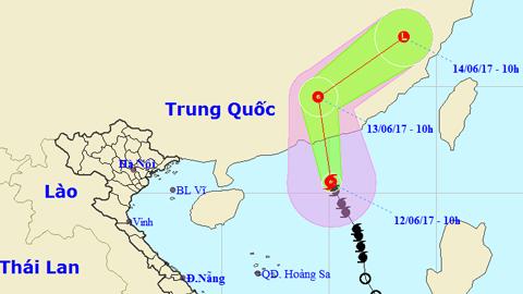 Tin bão trên Biển Đông cơn bão số 1 - Merbok (Hồi 10 giờ ngày 12-6)
