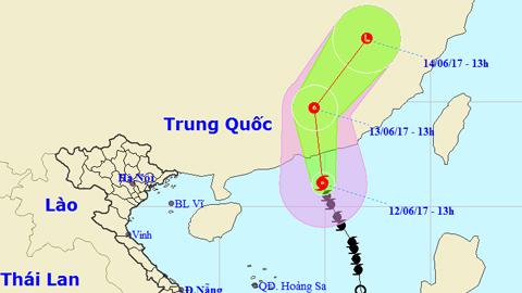 Tin bão trên Biển Đông cơn bão số 1 - Merbok (Hồi 13 giờ ngày 12-6)