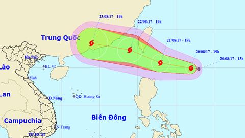 Tin bão gần Biển Đông (Hồi 19 giờ ngày 20-8)