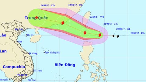 Tin bão gần Biển Đông (Hồi 7 giờ ngày 21-8)