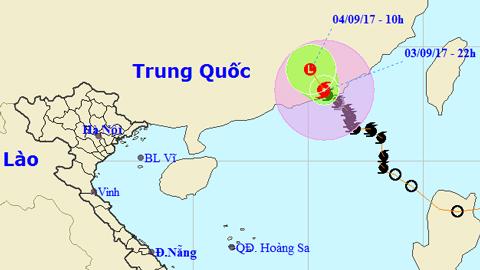 Tin cuối cùng về cơn bão số 8 (Hồi 22 giờ ngày 3-9)
