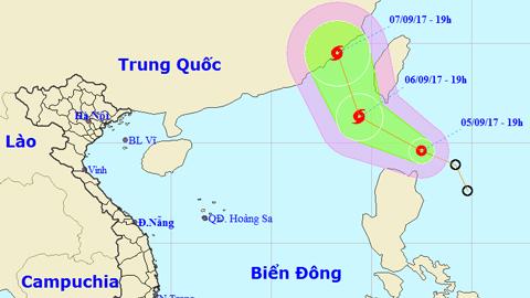 Tin áp thấp nhiệt đới gần Biển Đông (Hồi 19 giờ ngày 5-9)