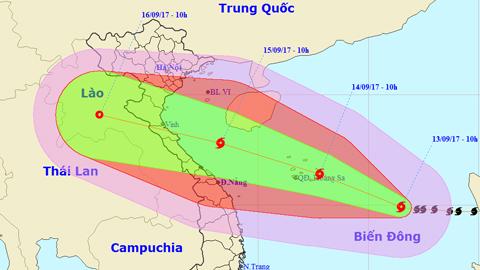 Bão số 10, giật cấp 12 có thể đổ bộ các tỉnh Thanh Hóa đến Quảng Bình