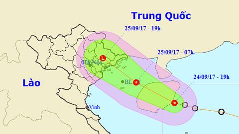 Tin áp thấp nhiệt đới gần bờ (Hồi 19 giờ ngày 24-9)