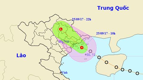 Tin áp thấp nhiệt đới gần bờ (Hồi 10 giờ ngày 25-9)