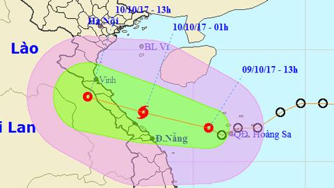 Tin áp thấp nhiệt đới gần bờ (Hồi 13 giờ ngày 9-10)