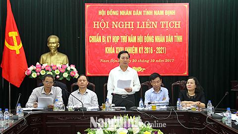 Hội nghị liên tịch thống nhất nội dung kỳ họp thứ năm Hội đồng nhân dân tỉnh khóa XVIII