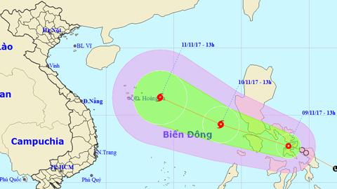Tin áp thấp nhiệt đới gần Biển Đông (Hồi 13 giờ ngày 9-11)