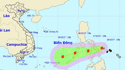 Tin bão gần Biển Đông (Hồi 13 giờ ngày 16-12)
