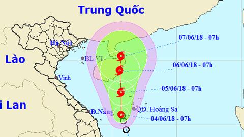 Tin áp thấp nhiệt đới trên Biển Đông (Hồi 7 giờ ngày 4-6)