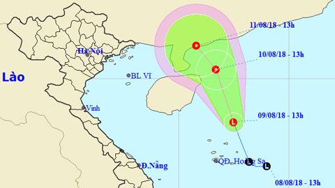 Tin về vùng áp thấp trên Biển Đông (Hồi 13 giờ ngày 9-8)