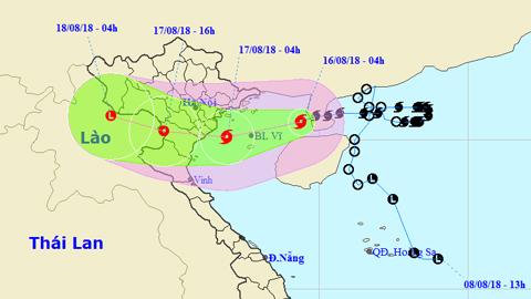 Tin bão khẩn cấp cơn bão số 4 (Hồi 4 giờ ngày 16-8)