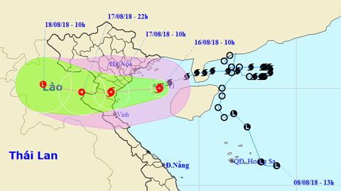 Tin bão khẩn cấp cơn bão số 4 (Hồi 10 giờ ngày 16-8)