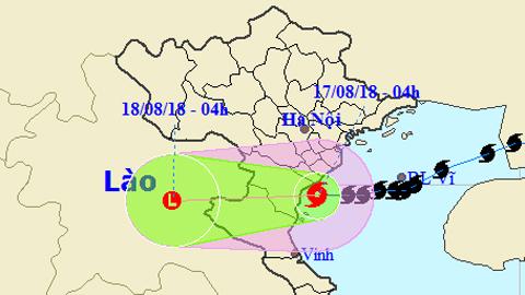Tin bão gần bờ cơn bão số 4 (Hồi 4 giờ ngày 17-8)