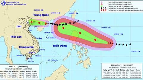 TIN BÃO KHẨN CẤP (Cơn bão số 5) VÀ SIÊU BÃO MANGKHUT