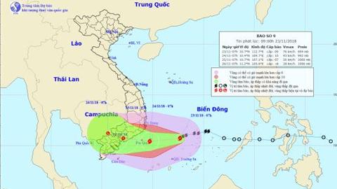 Tin bão khẩn cấp ngày 23-11-2018