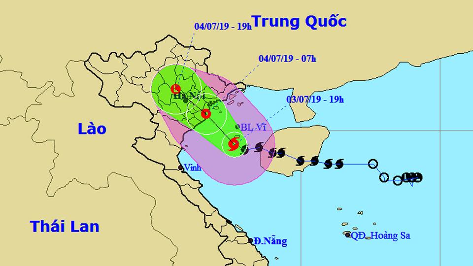 Tin bão số 2 hồi 22 giờ ngày 3-7-2019