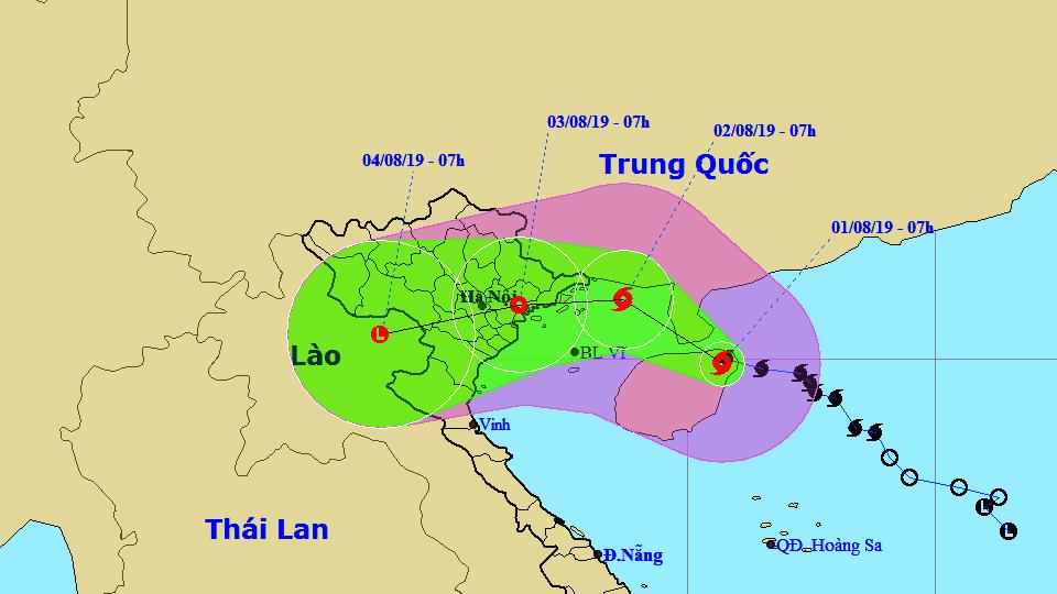 TIN BÃO GẦN BỜ (CƠN BÃO SỐ 03) lúc 7 giờ sáng 1-8-2019