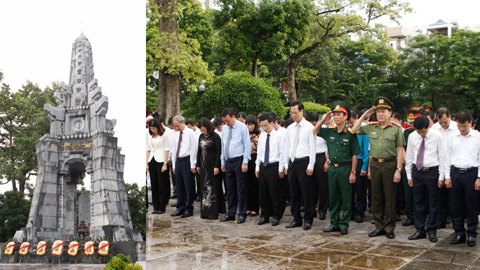 Đặt vòng hoa tưởng nhớ công lao các Anh hùng Liệt sĩ