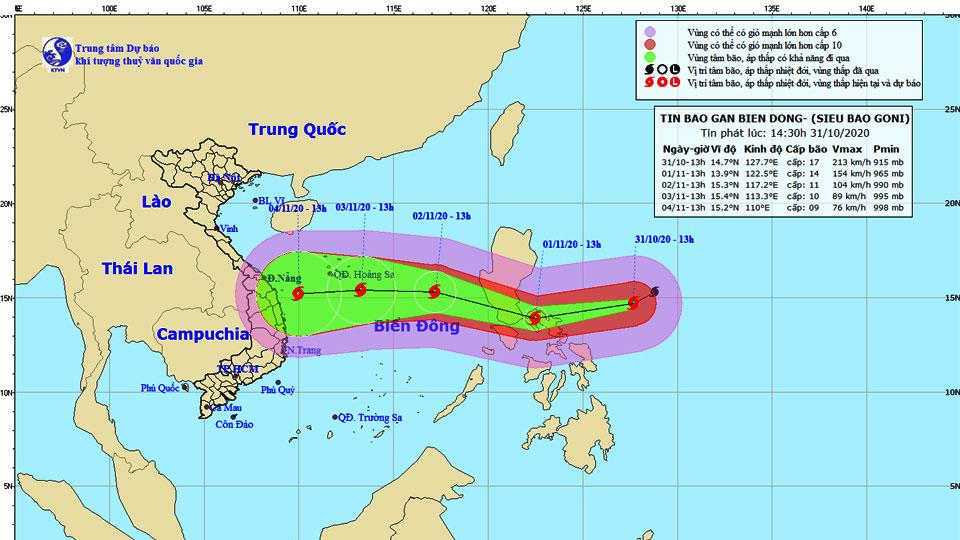 TIN BÃO GẦN BIỂN ĐÔNG (Siêu bão Goni)