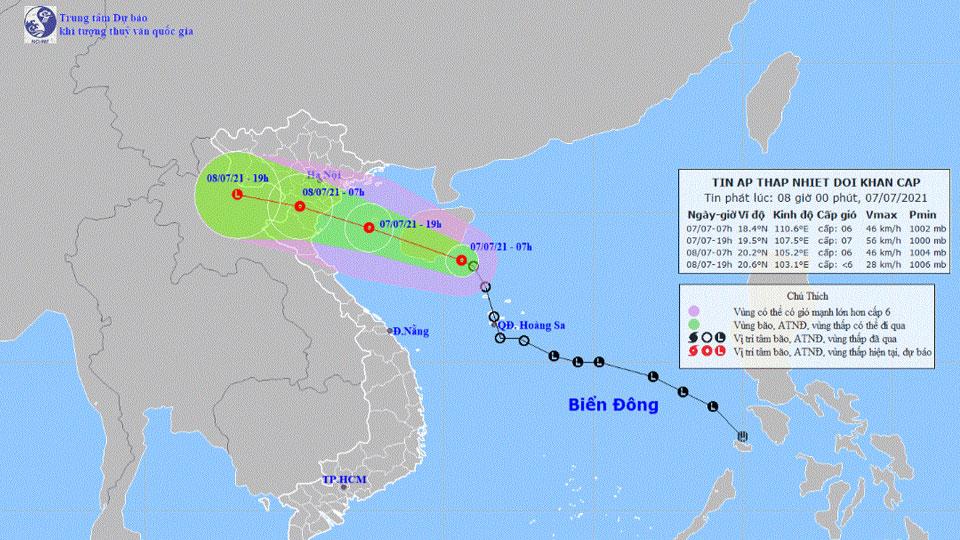Triển khai các biện pháp ứng phó với áp thấp nhiệt đới khẩn cấp
