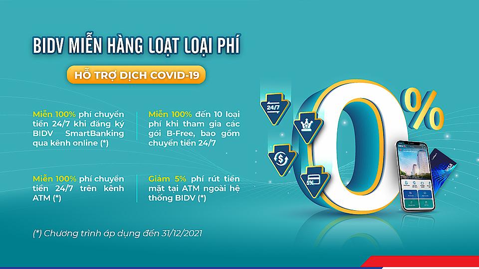 BIDV miễn phí nhiều dịch vụ để hỗ trợ khách hàng