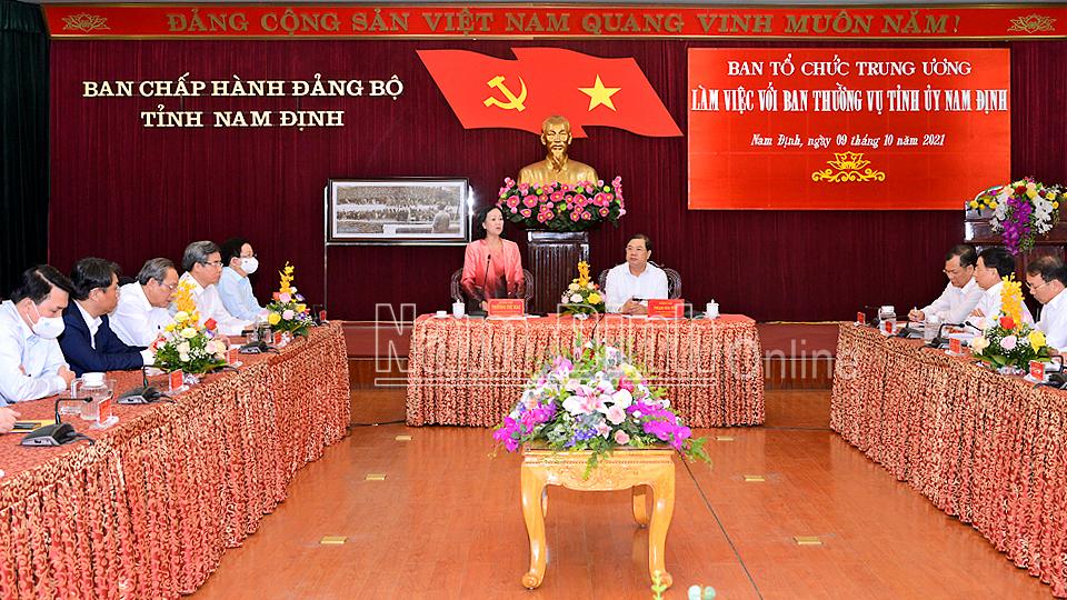 Đồng chí Trưởng Ban Tổ chức Trung ương làm việc với tỉnh ta